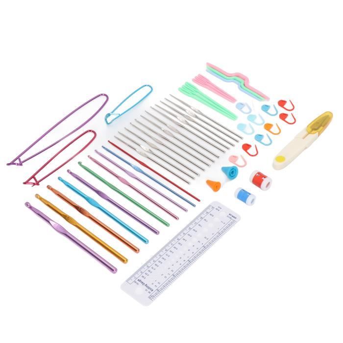 Kit Crochet Débutant Complet - 17 Pièces (crochets 6,5-10 Mm, Aiguilles, Marqueurs) - Ergonomique