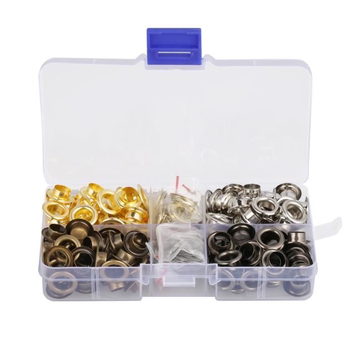 Cuir Grommets, 15,7 Mm Id Shoelace Belt Handsbag Double Face œillets pour les Vêtements (GOLD