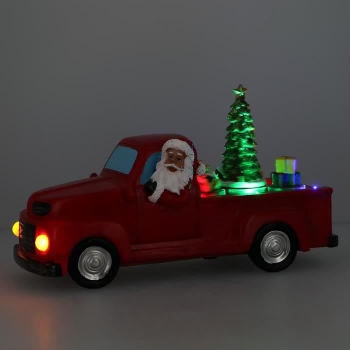 Camion Pick-up Rouge En Métal – Décor De Noël – Miniature Vintage 12,5 Cm – Ornement De Table Et Vitrine