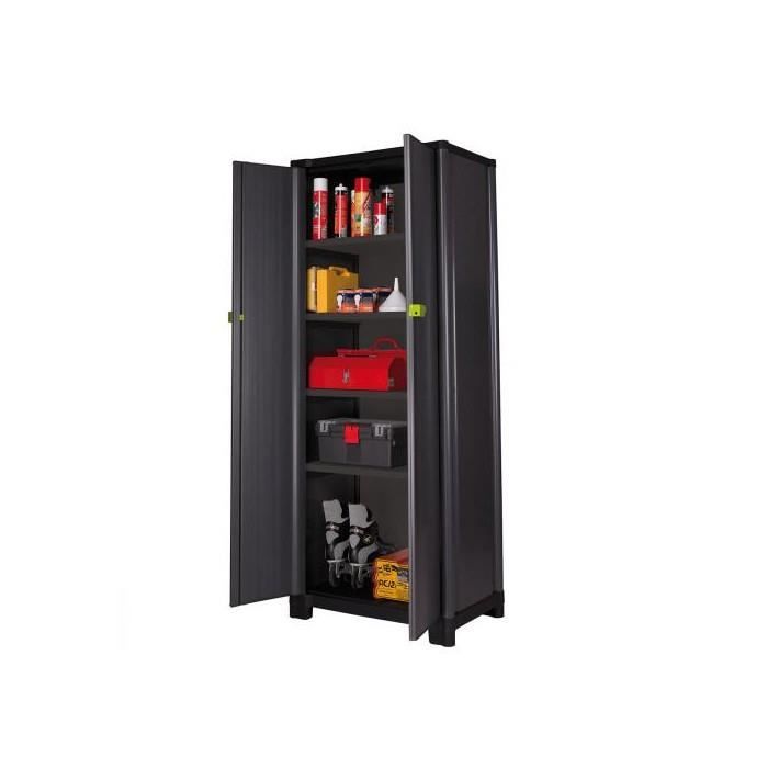 Armoire Haute de Rangement Essential 70HP Noir/Anis Cdiscount Bricolage