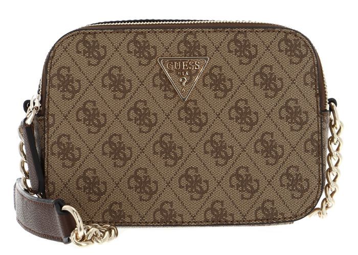 GUESS Noelle Crossbody Camera Bag Latte Logo / Brown [241316] sac à