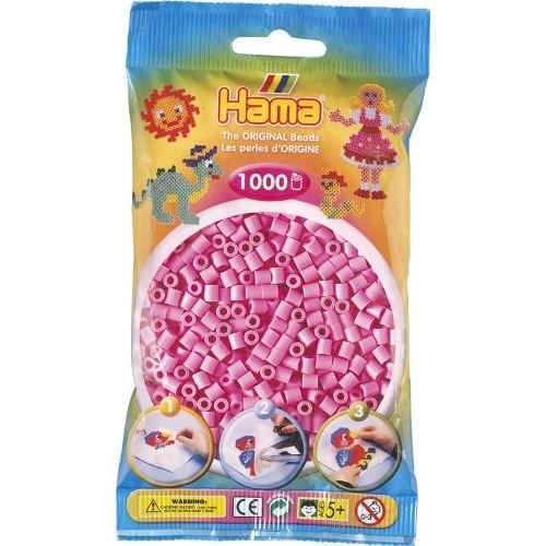 HAMA - 207-48 - Loisirs créatifs - Perles et bijoux - Sachet 1000 perles - Rose pastel