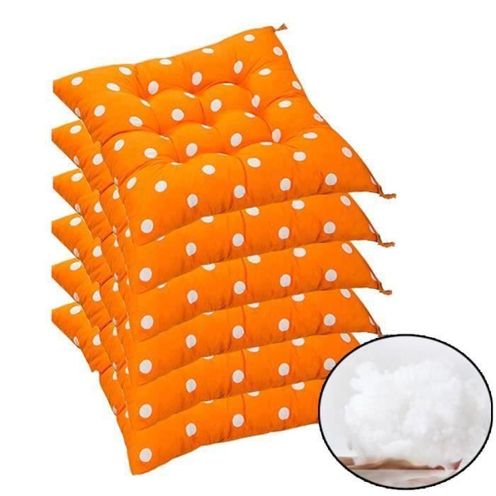 Lot de 6 coussins de chaise ronds avec attaches - 2/4/6 pièces - 38 x