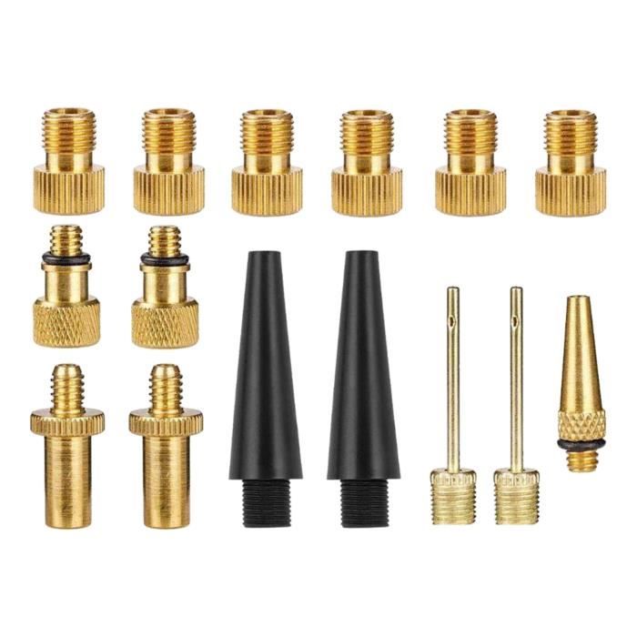 Embout Gonfleur Pneu Moto Adaptateur Valve Presta-Schrader - 2 Pièces - Pour Gonfler Pneus Vélo, Voiture, Moto - Laiton Et Nylon, Verrouillage Facile Adaptateur Valve Américaine Et Presta
