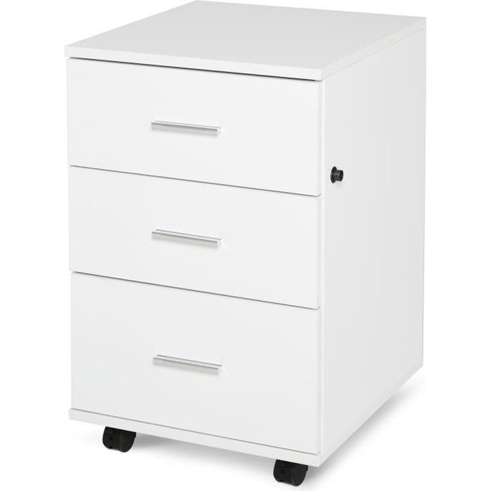 HOMCOM HOMCOM Caisson de Bureau Rangement Bureau sur Roulettes 3