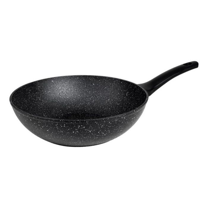 Wok - LE SITE DE LA PIECE - LA26848 - 28 cm - Revêtement anti-adhésif effet pierre 3 couches - Tous feux (dont induction)