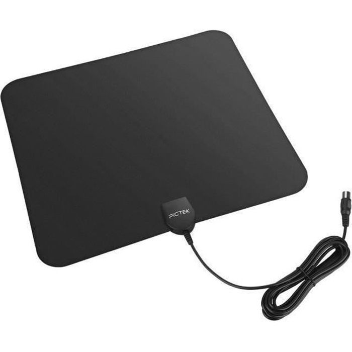 JD005 Antenne TV Interieur Puissante 50 Mile Antenne TNT Intérieure, HDTV  Antennes Amplifiée (Noir) - Cdiscount TV Son Photo