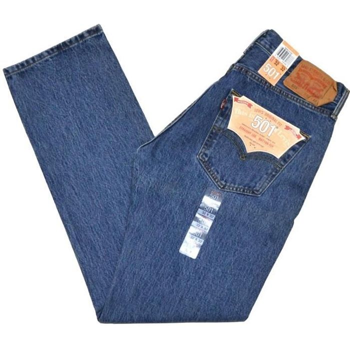 LEVI'S Jeans Homme 501 Stone denim - Coupe droite - Bleu