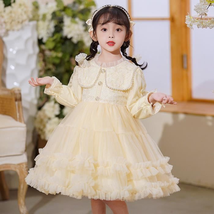 JiAmy Robes Pour Enfants Avec Manches À Volants Robes De Princesse Avec - 7