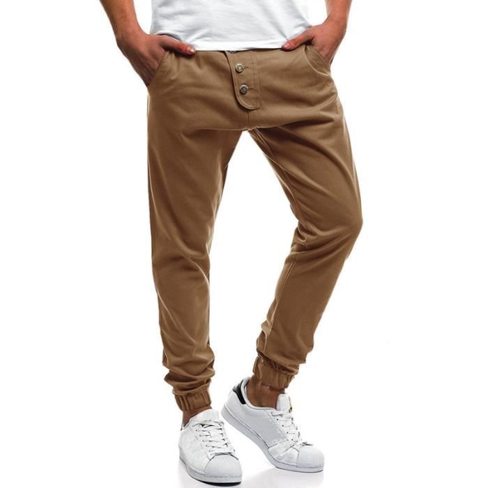 Pantalon Sarouel Homme Confortable Taille Élastique - Cargo Décontracté Yoga Jogging Tendance