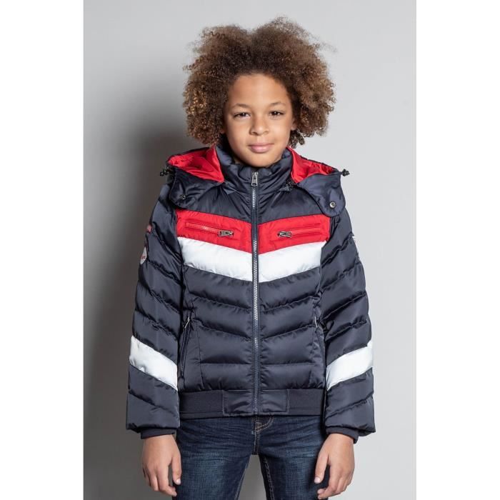 DEELUXE Doudoune matelass e tricolore STORM Navy Bleu marine