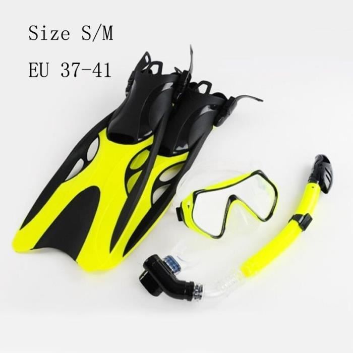 Palmes Aqua Lung Réglables – Jaune/Noir – Mixte Pour Plongée Ou Apnée