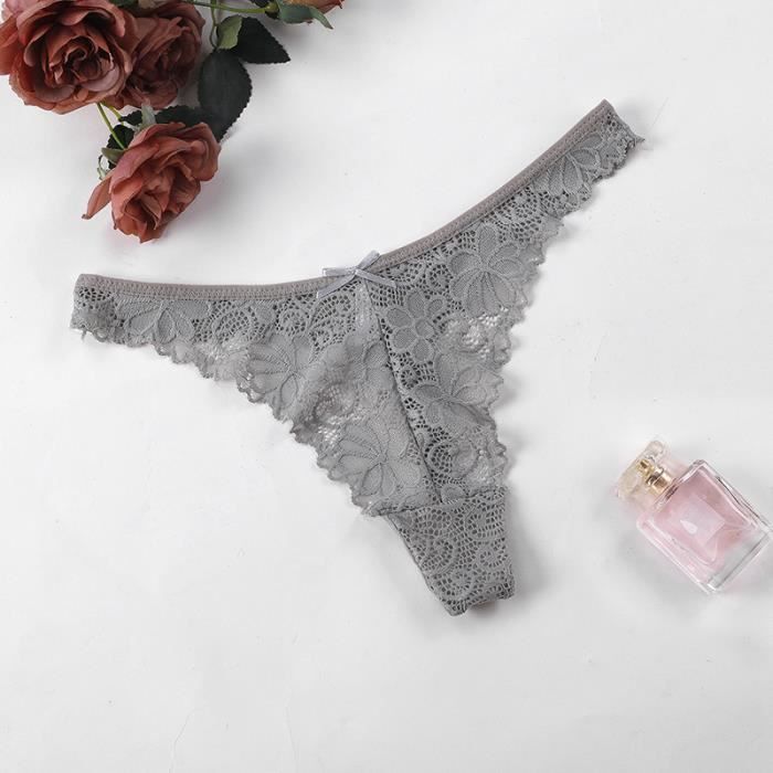 Culotte-slip,String en dentelle pour femme,culotte taille basse,sous ...