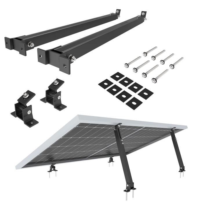 VEVOR Support De Panneau Solaire Pour 1-4 Panneaux Solaires, Kit De Fixation De Panneau Solaire