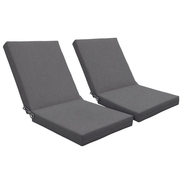 Outsunny - Lot de 2 coussins dextérieur - Polyester - 112x51x8cm - Gris foncé