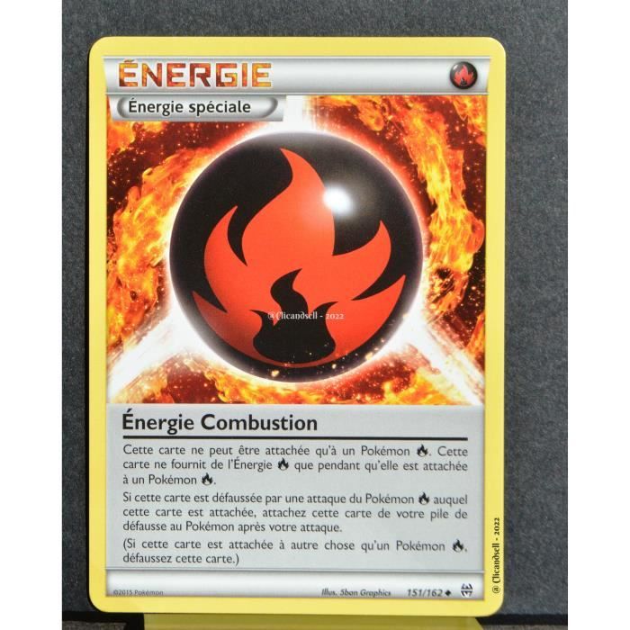 Carte Pokémon 151-162 Energie Combustion (Energie Feu) XY08 - Impulsion  Turbo NEUF FR - Cdiscount Jeux - Jouets