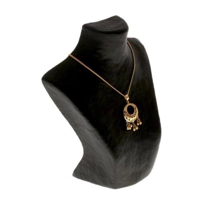 Porte bijoux buste porte collier en papier mâché 20 cm Noir Cdiscount