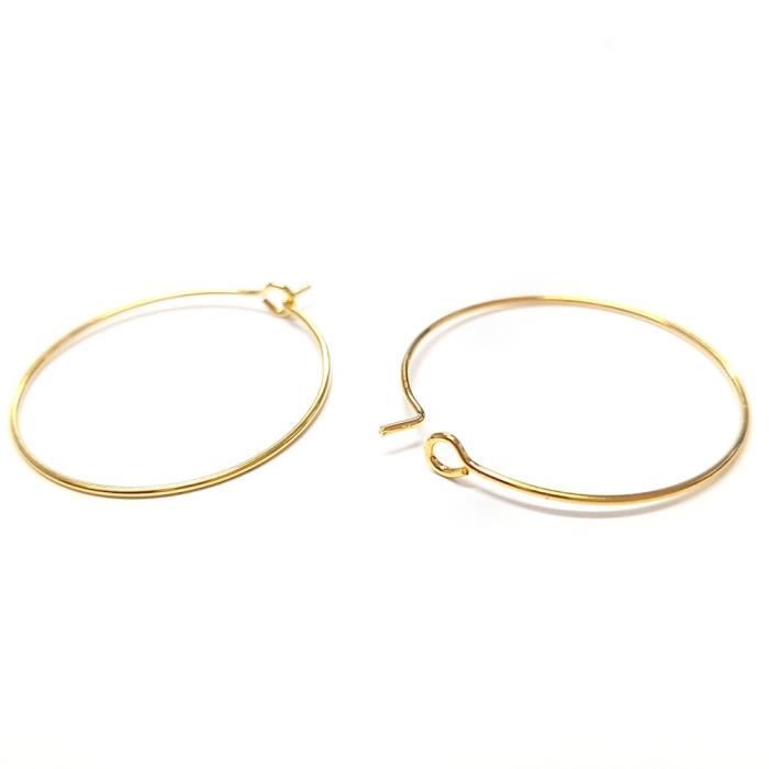 Accessoires création boucle doreille cerceaux créole 25 mm (10 pièces) Doré