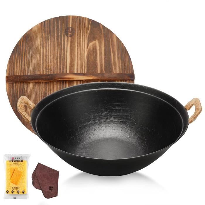 Wok En Fonte 36 Cm Pour Barbecue Weber, Induction, Gaz - Compatible Spirit, Genesis - Prêt à L'emploi