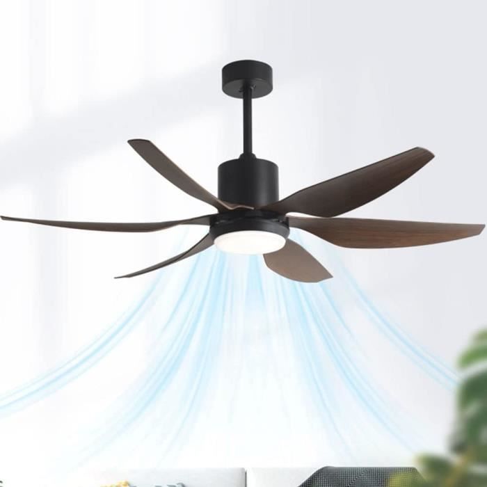 Ventilateur Plafond Avec Lumiere Et Télécommande, 107 Cm Avec 5 Pales