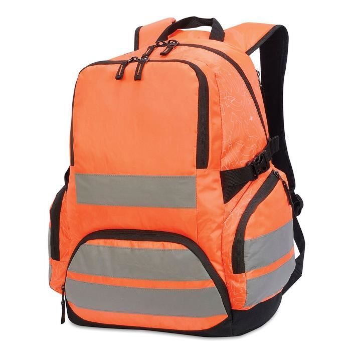 Sac à dos haute visibilité - SHUGON - 7702 - pour chantiers et sécurité - orange fluo Sac à dos haute visibilité - SHUGON - 7702 - pour chantiers et sécurité - orange fluo