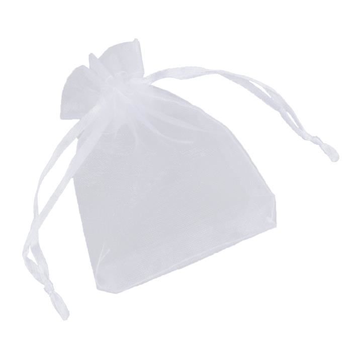 20 X Blanc Sacs Cadeau Organza giftbags Fête De Mariage Bijoux Candy Sachets