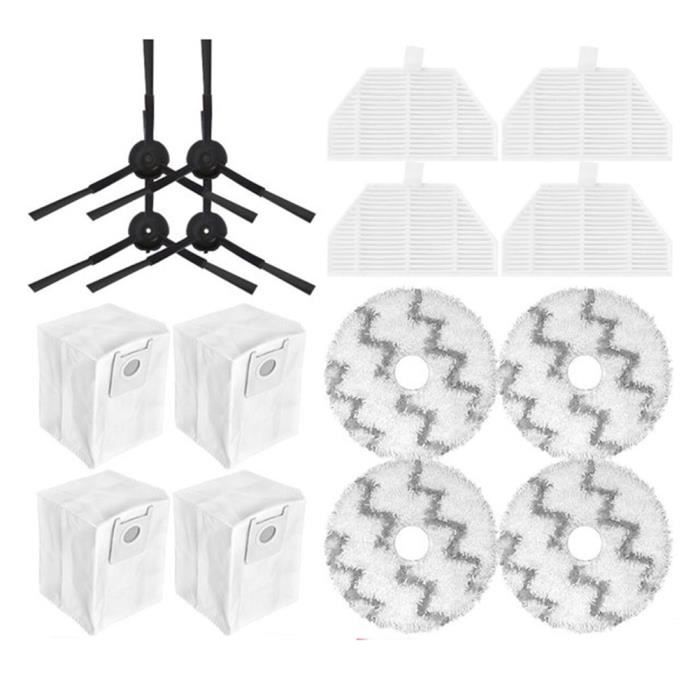 Kit Pièces De Rechange Pour Aspirateur Robot Redkey R10 - Brosses, Filtres, Serpillères, Sacs à Poussière - 4