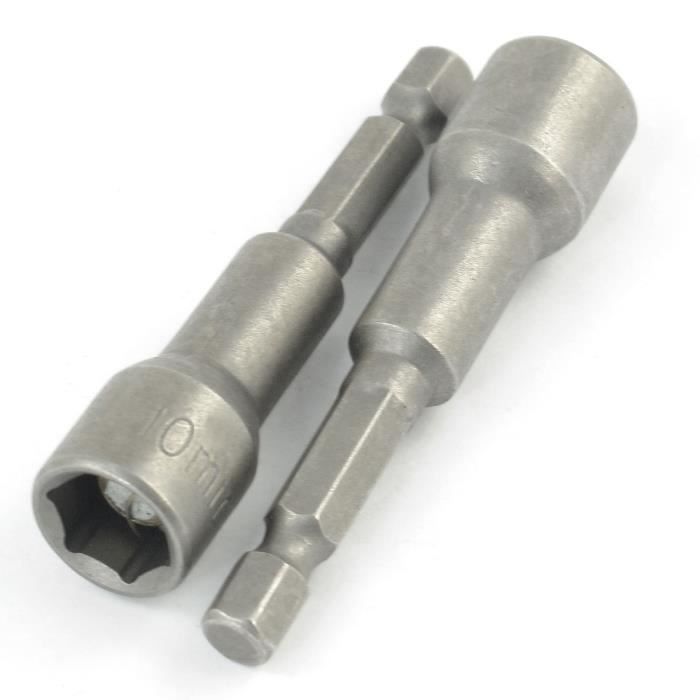 10 Pcs Métal Tournevis 7 Mm Large Magnétique Hex Socket Bit 65 mm long