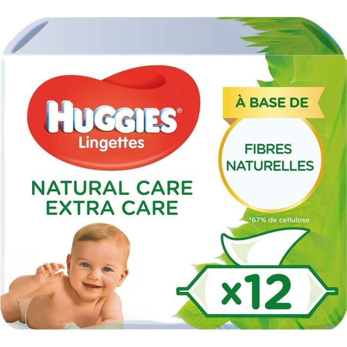 Huggies lingettes pour bébés Natural Extra Care - 3 x 4 x 56 (672) lingettes  - Pack de prestations61 - Cdiscount Puériculture & Eveil bébé