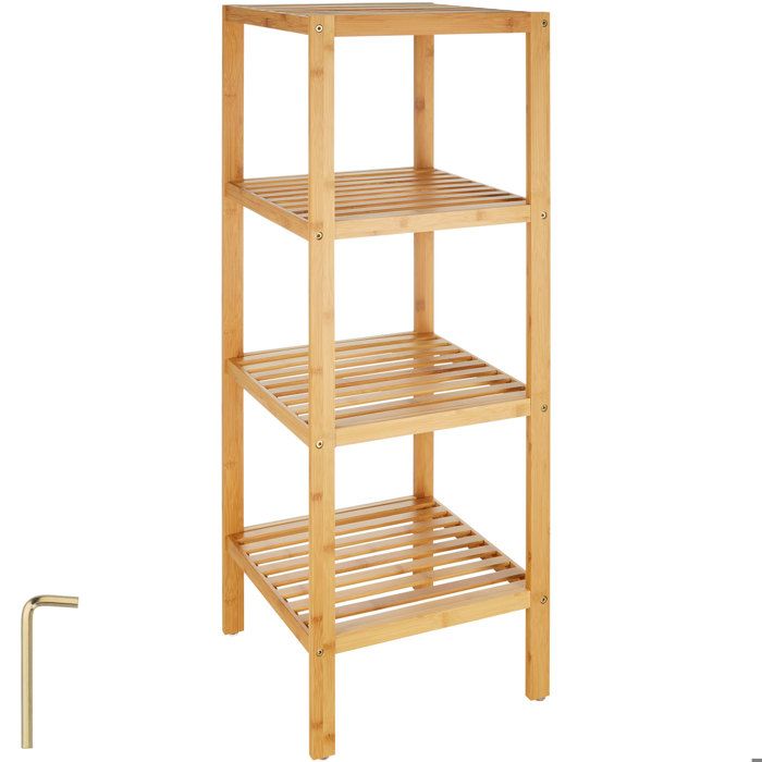 TecTake &Eacute;tag&egrave;re en Bambou 4 niveaux 33x33x97cm 