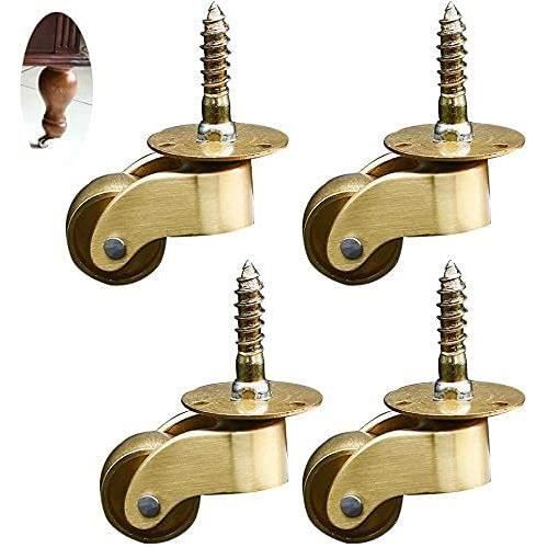 SKIR'CO Lot de 4 petites roulettes de meubles de 15 mm, roues en SKIR'CO Lot de 4 petites roulettes de meubles de 15 mm, roues en