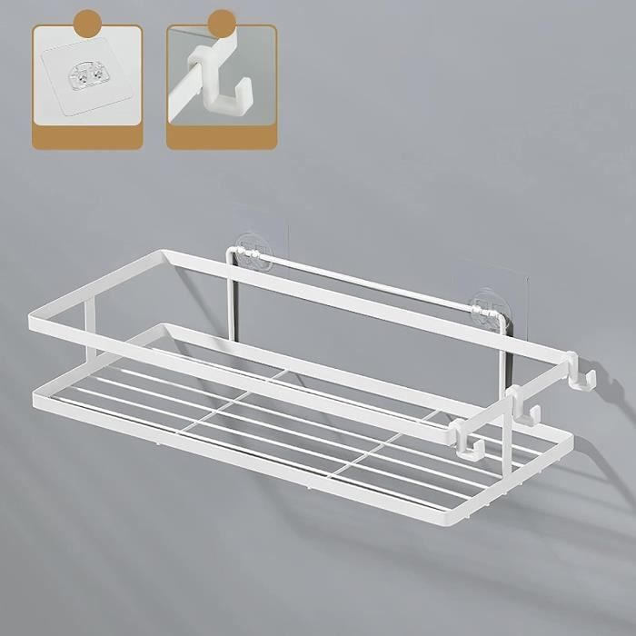 3 Pièces Étagère Douche Sans Perçage Acier Inoxydable Avec Crochets Auto Adhesif 2 Noir 97360439