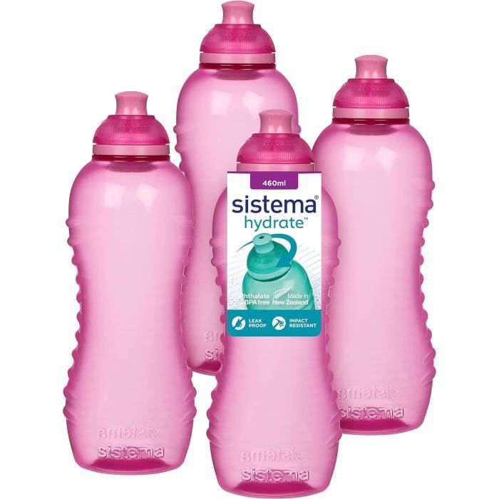 Gourde Sport Sistema Twist 'n' Sip - 460ml - Sans BPA - Étanche - Lave-Vaisselle