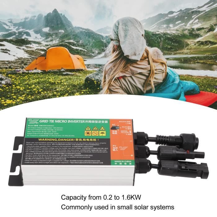 Micro-onduleur Solaire MPPT 300W/500W/700W - Conversion DC 18V-50V Vers AC 120V/230V - Pour Systèmes Photovoltaïques