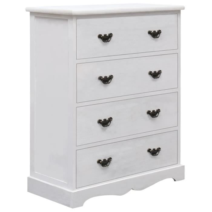vidaXL Armoire à tiroirs Blanc 60 x 30 x 75 cm Bois