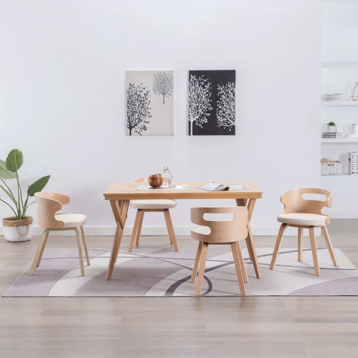 vidaXL 4x Bois Courbé Chaises à Dîner Chaises de Salle à Manger Chaises de Cuisine Chaises de Repas Chaises de Salon Maison 278852