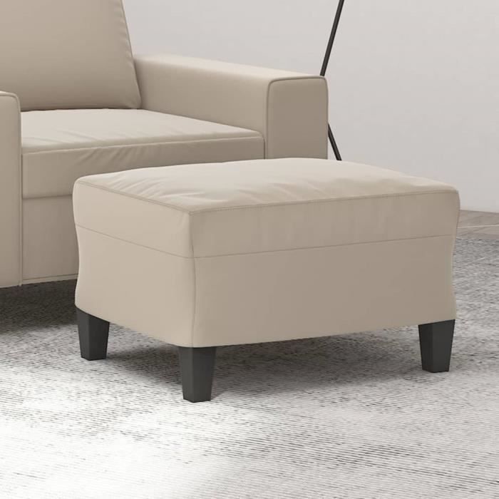349345 vidaXL Repose-pied Crème 60x50x41 cm Tissu microfibre