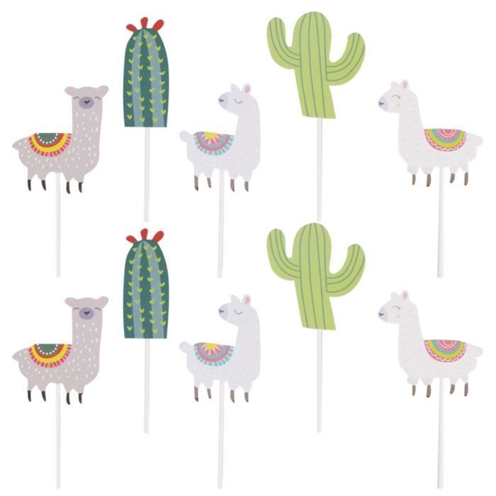 25 Pcs Cake Toppers Cactus Alpaga A Motifs Gateau Mignon Picks Decoration Pour Mariage Anniversaire Figurine Decor De Gateau Cdiscount Maison