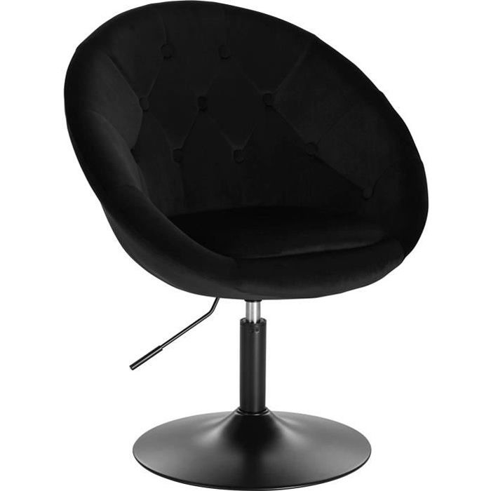 woltu tabouret de bar, fauteuil de bar en velours réglable, chaise de loisir rotatif, hauteur réglable, noir
