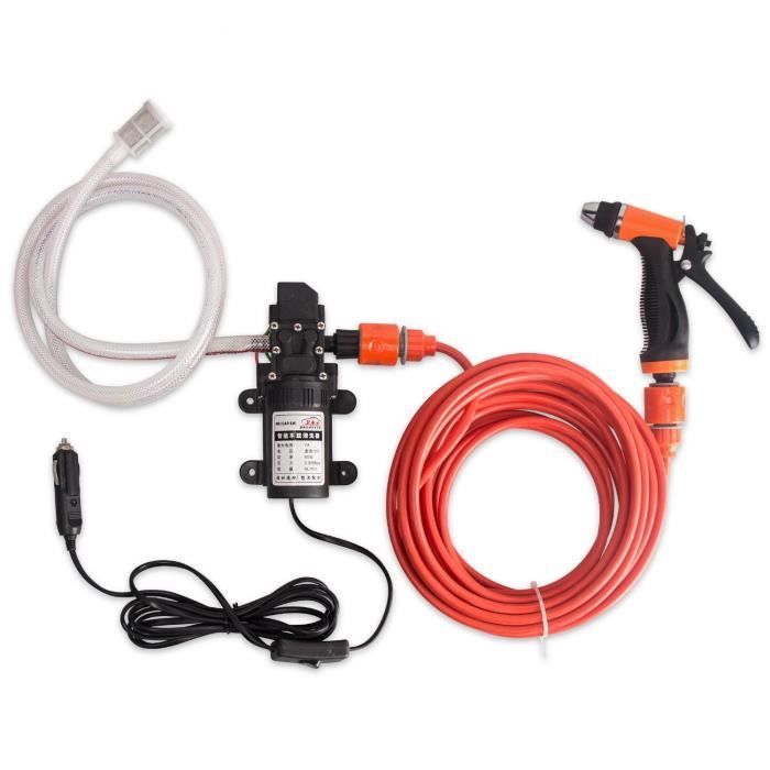 Ensemble De Pompe Pour Lave Auto électrique Portatif 12v 80w Avec Buse De Pulvérisation Réglable At036