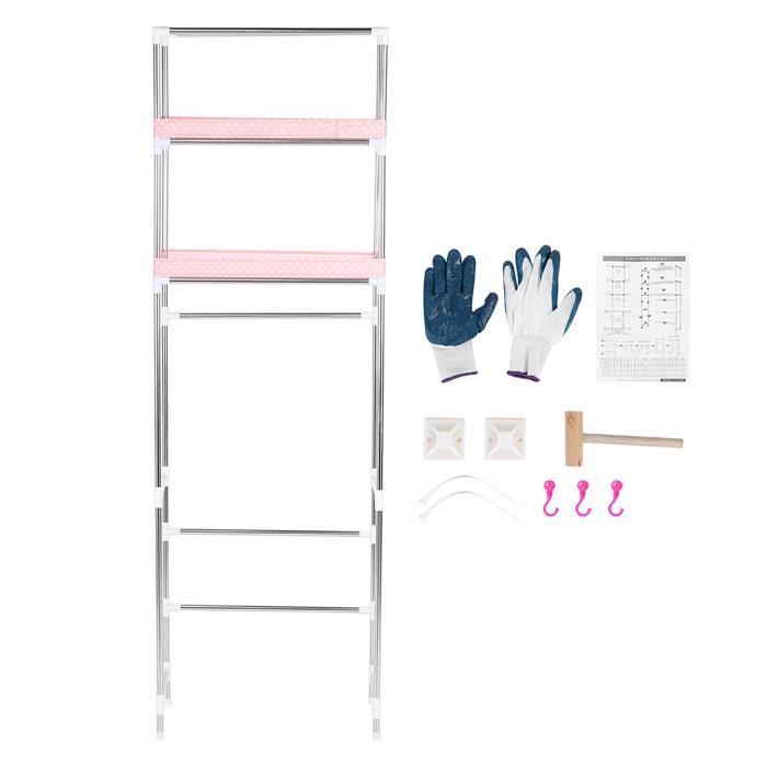 Étagère De Rangement À 3 Niveaux Pour Machine À Laver - Économie D'Espace - Pour Salle De Bain Étagère De Rangement À 3 Niveaux Pour Machine À Laver - Économie D'Espace - Pour Salle De Bain