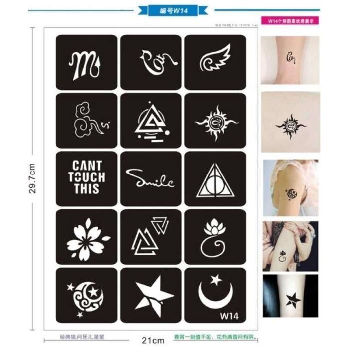 Lot De 400 Pochoirs Pour Tatouages Pailletés - Motifs Animaux Et Nature - Neuf