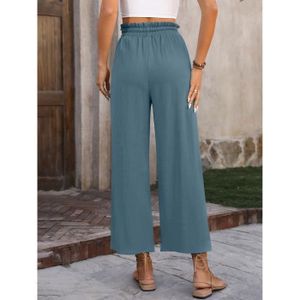 Pantalon Femme Été Léger - Taille Haute, Jambes Larges Et Confortable