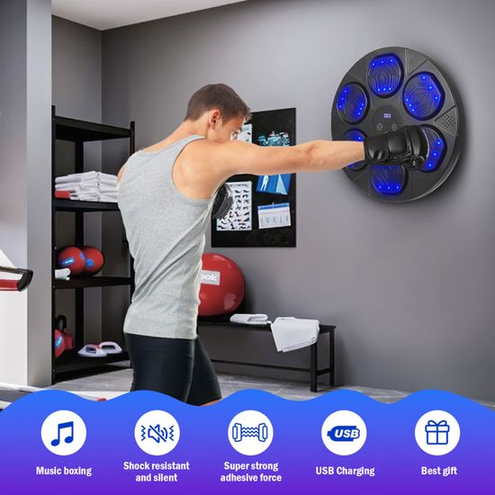 Machine De Boxe Musicale LED Avec Bluetooth – Compteur Intelligent, 5 Vitesses, 5 Modes Lumière – Pour Adultes Et Enfants