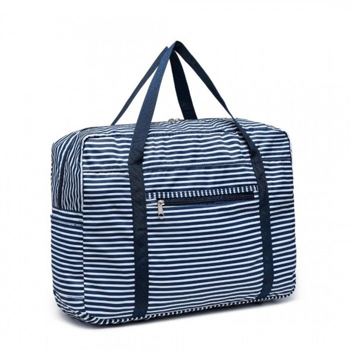 Sac De Voyage Pliable Ultra-Léger Bordeaux / Bleu Marine - Bagage Cabine 48x32x16 Cm - Sport, Gym, Weekend & Avion