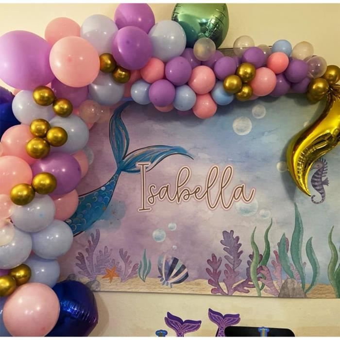 Kit D'Arche De Ballons Sirène, Guirlande De Ballons Sirène Violette, Bleu,  Rose Pour Filles, Violet Pastel, Bleu Rose Avec Q[J11796]