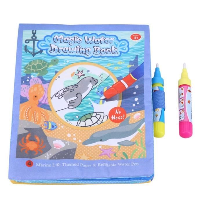 Livre de Dessin à l'Eau pour Enfants Réutilisable Casse-Tête de Maternelle Livre de Coloriage Bébé avec Images Révélées à l'Eau Activité de Bricolage Éducative