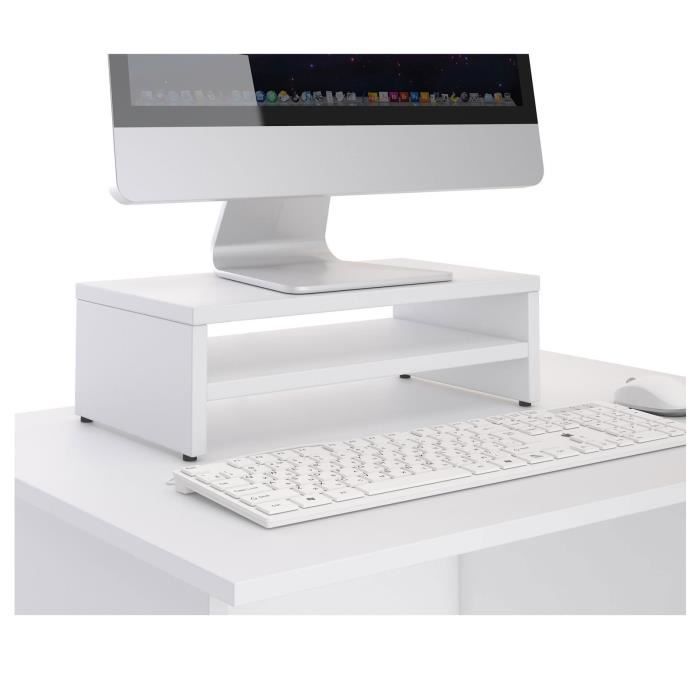 Support d'écran d'ordinateur DISPLAY, réhausseur pour moniteur avec étagère  intermédiaire, longueur 42 cm, en mélaminé blanc mat - Achat / Vente  Support d'écran d'ordinateu - Cdiscount