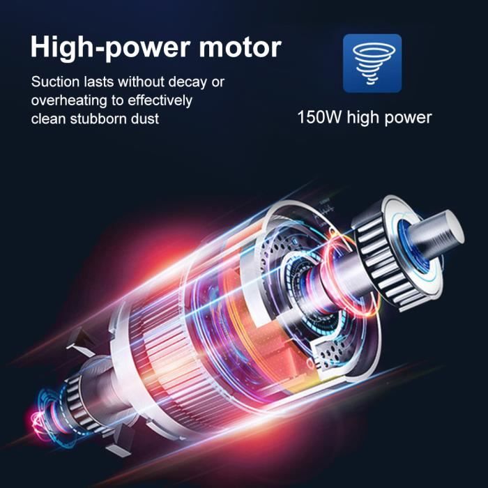 Aspirateur a main,Mini aspirateur de voiture sans fil 2 en 1, 16000Pa