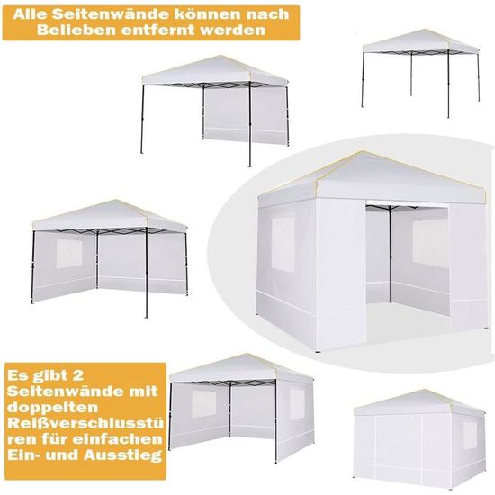 Froadp Tonnelle Extérieur 3x6m - 6 Parois Latérales, Imperméable UV, Hauteur Réglable